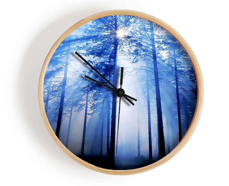 Sunlight Mist Through The Trees Clock - Wallart-Direct UK