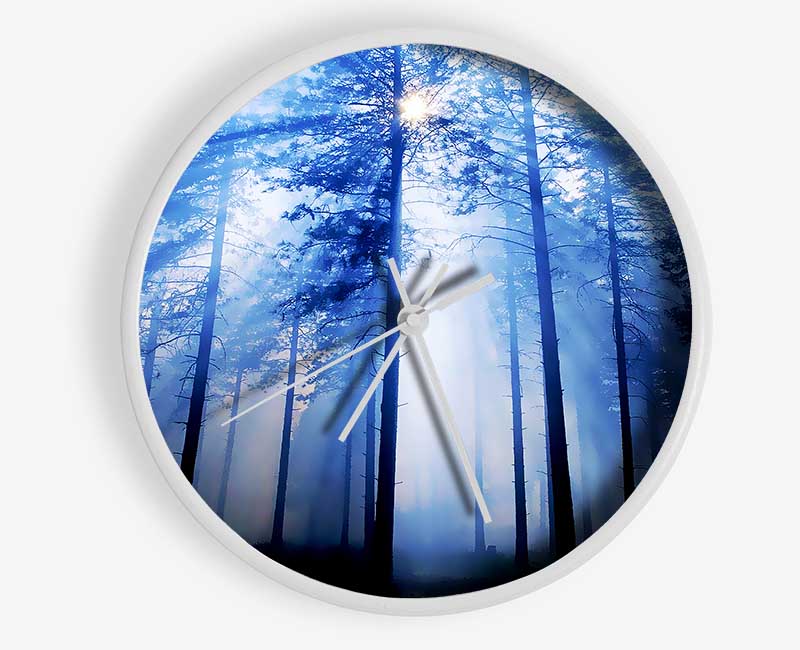 Sunlight Mist Through The Trees Clock - Wallart-Direct UK