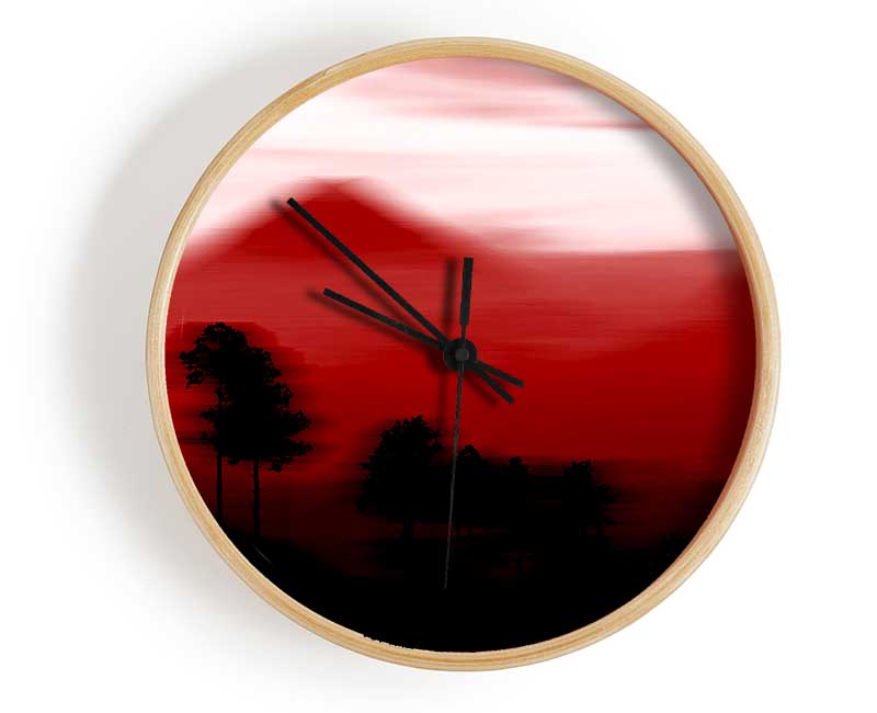 Red Pyramid Blur Clock - Wallart-Direct UK