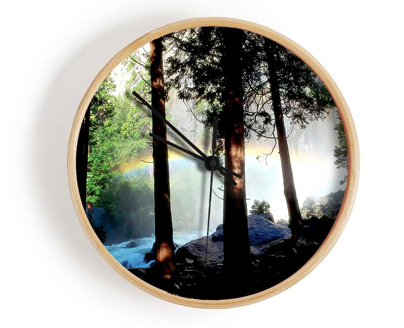 Rainbow In The Woodland Clock - Wallart-Direct UK