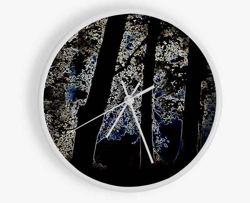 Neon Forrest At Night Clock - Wallart-Direct UK