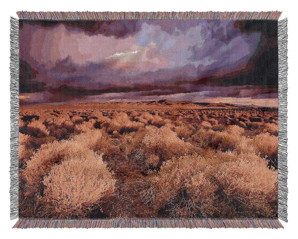 Storm Over Desert Woven Blanket