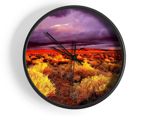 Storm Over Desert Clock - Wallart-Direct UK