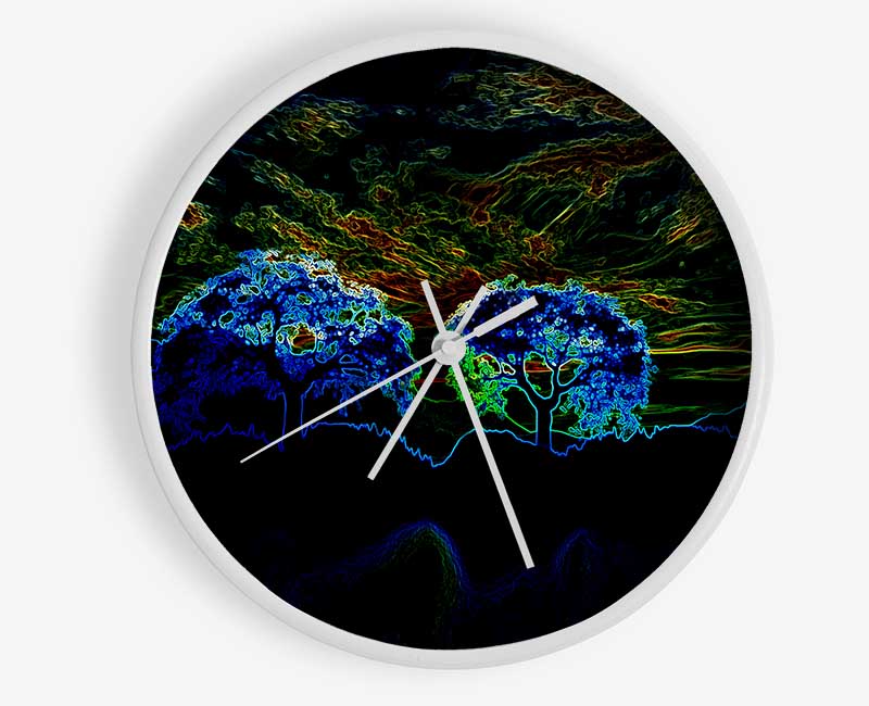 Neon Skyline Clock - Wallart-Direct UK