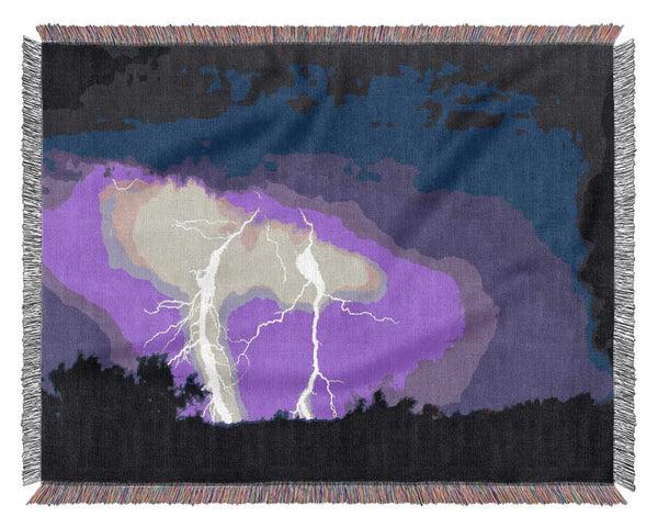 Purple Lightning Hill Tops Woven Blanket