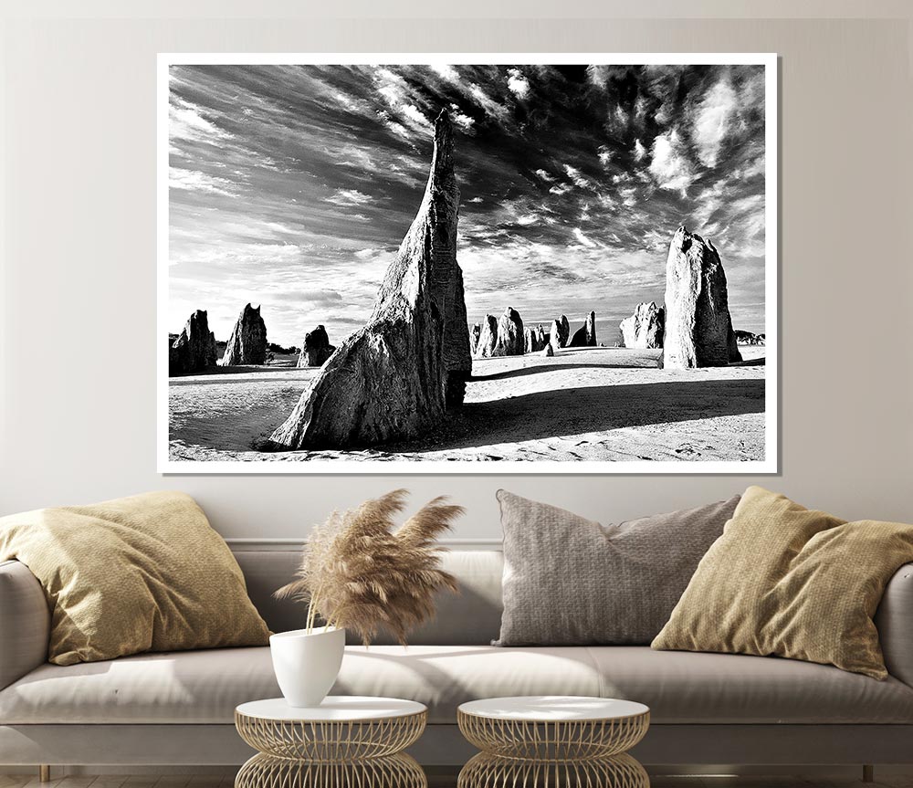 Desert Architecture Skies B N W Print Poster Wall Art