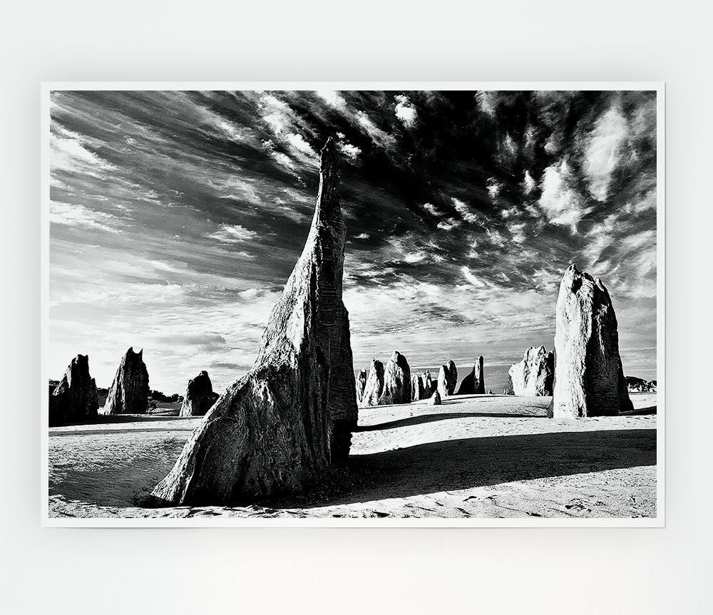 Desert Architecture Skies B N W Print Poster Wall Art