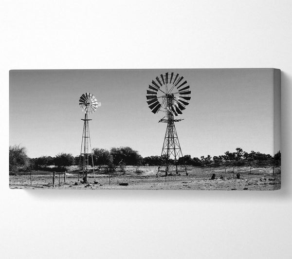 Windmills In The Desert B n W