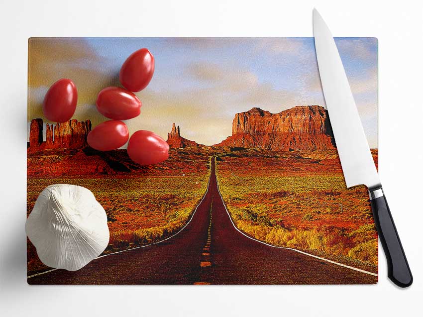 The Road To Monument Valley Glass Chopping Board