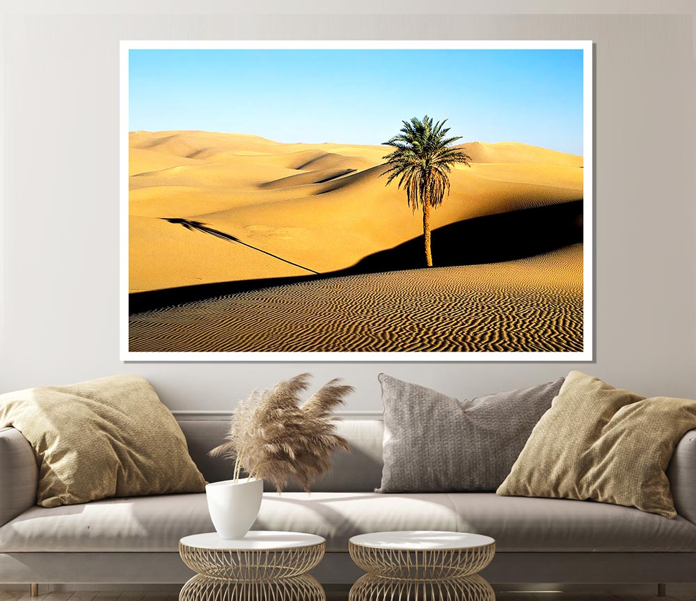 Desert Palmtree Print Poster Wall Art