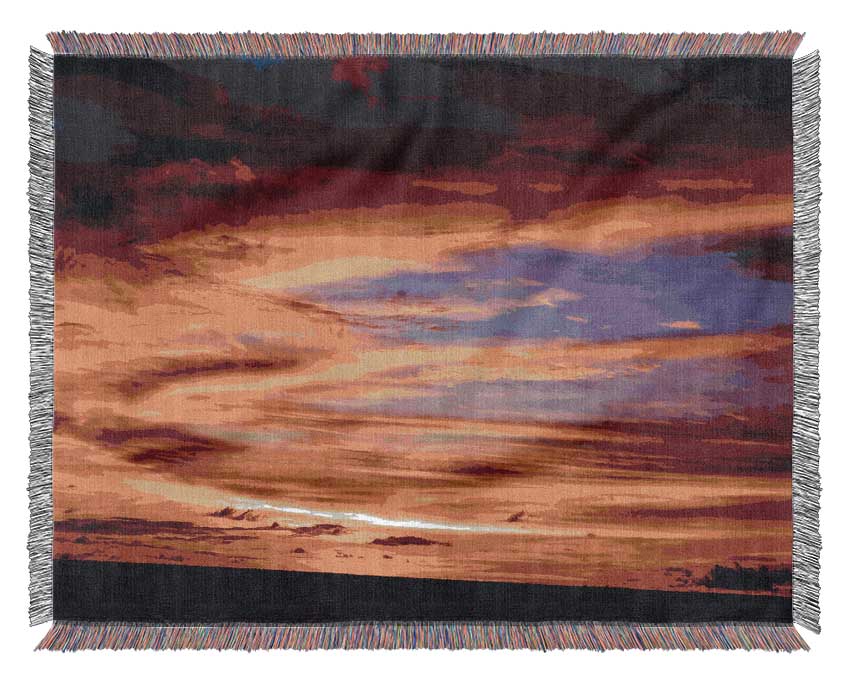 Red Sky At Night Shepherds Delight Woven Blanket