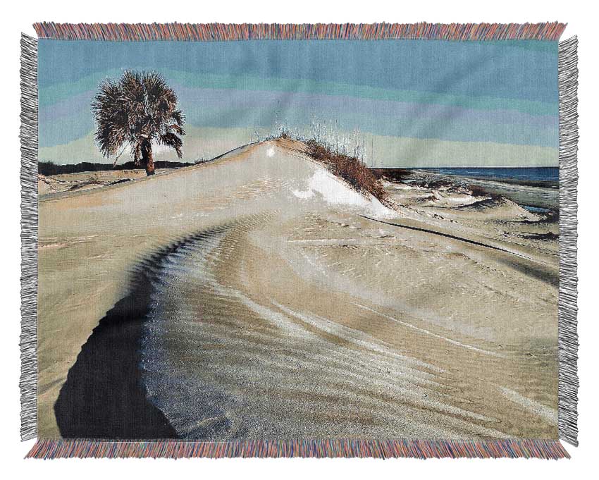 Desert Lonesome Tree Woven Blanket