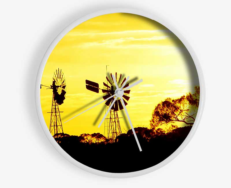 Windmills In Sunlight Clock - Wallart-Direct UK