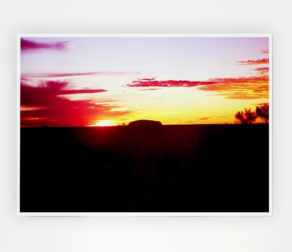 Ayres Rock At Dusk Print Poster Wall Art