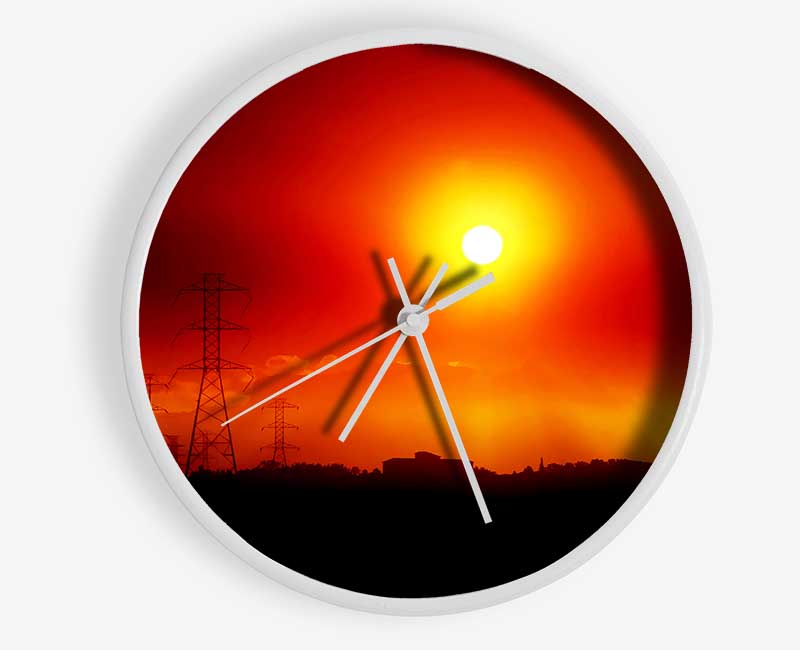 Mist Of The Red Sun Clock - Wallart-Direct UK