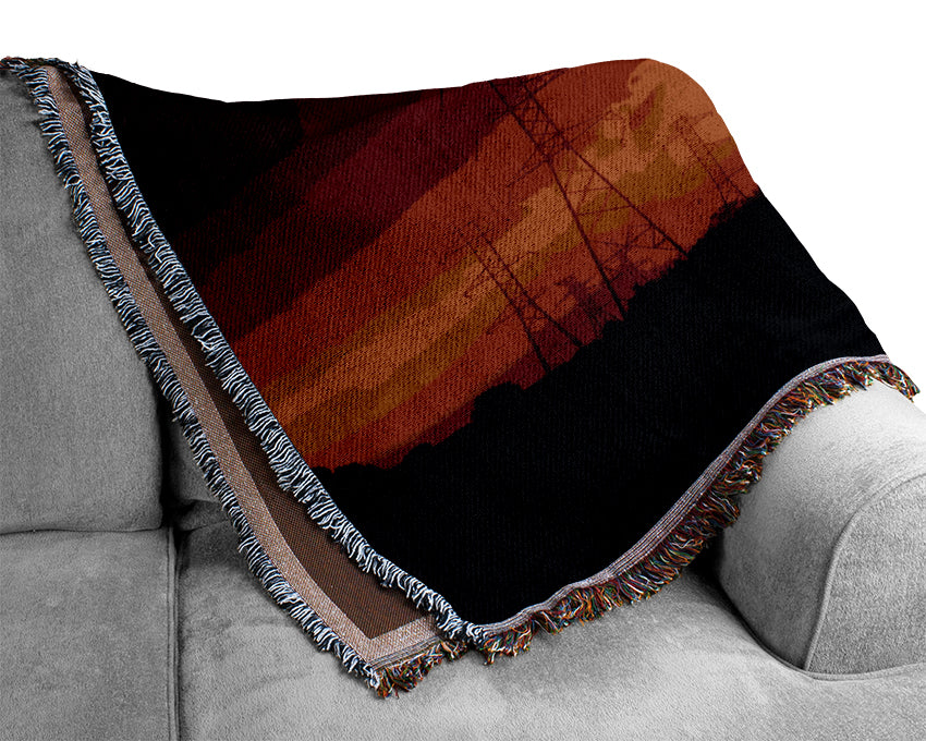 Mist Of The Red Sun Woven Blanket