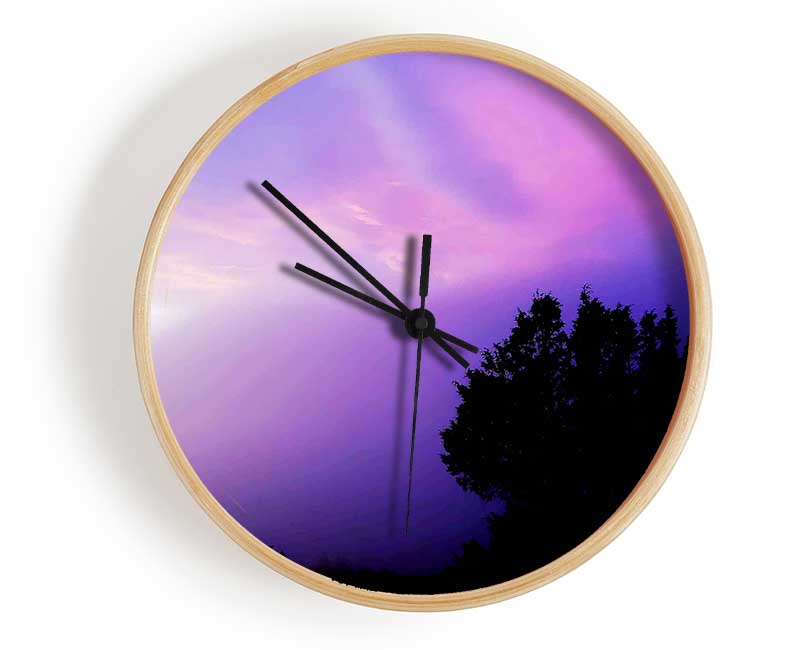 Lilac Tree Light Clock - Wallart-Direct UK