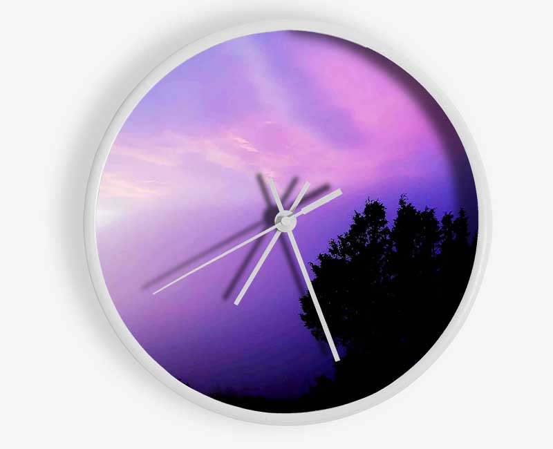 Lilac Tree Light Clock - Wallart-Direct UK