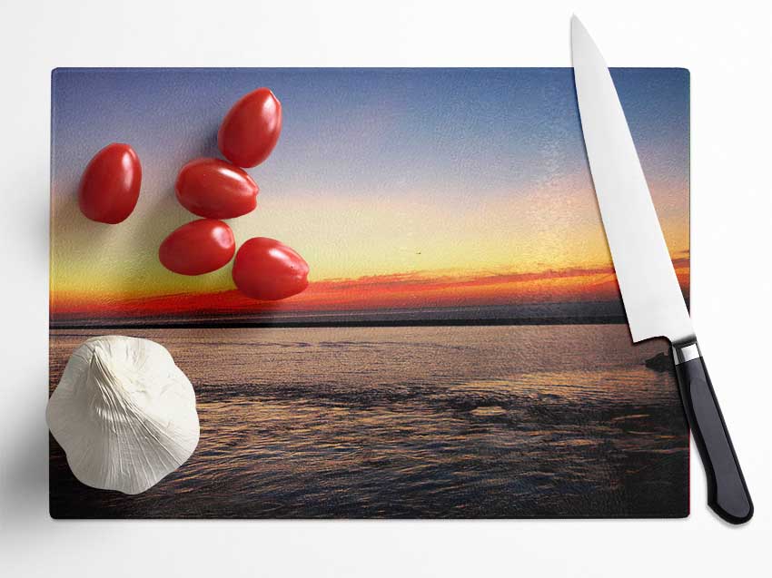 Oceans Skyline Glass Chopping Board