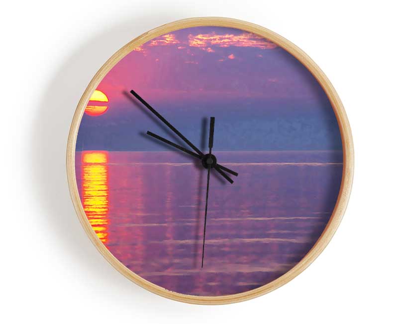 Sun Blaze Pink Clock - Wallart-Direct UK