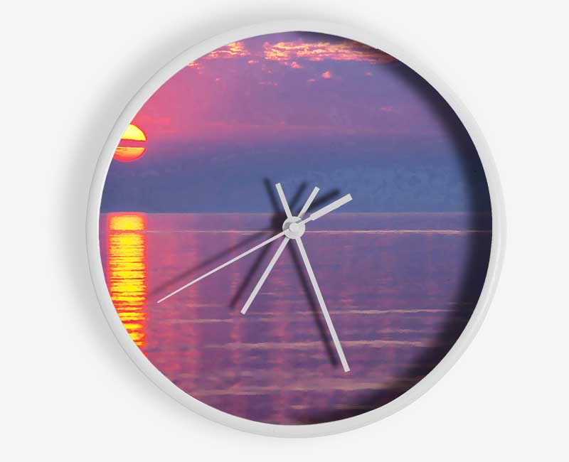 Sun Blaze Pink Clock - Wallart-Direct UK