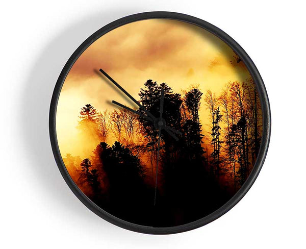 Heavens Golden Clouds Clock - Wallart-Direct UK