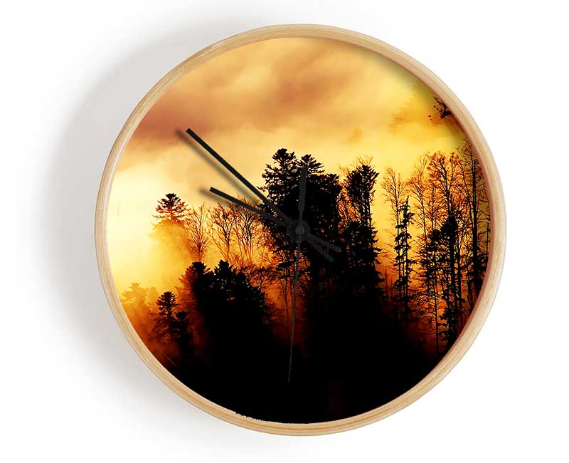 Heavens Golden Clouds Clock - Wallart-Direct UK