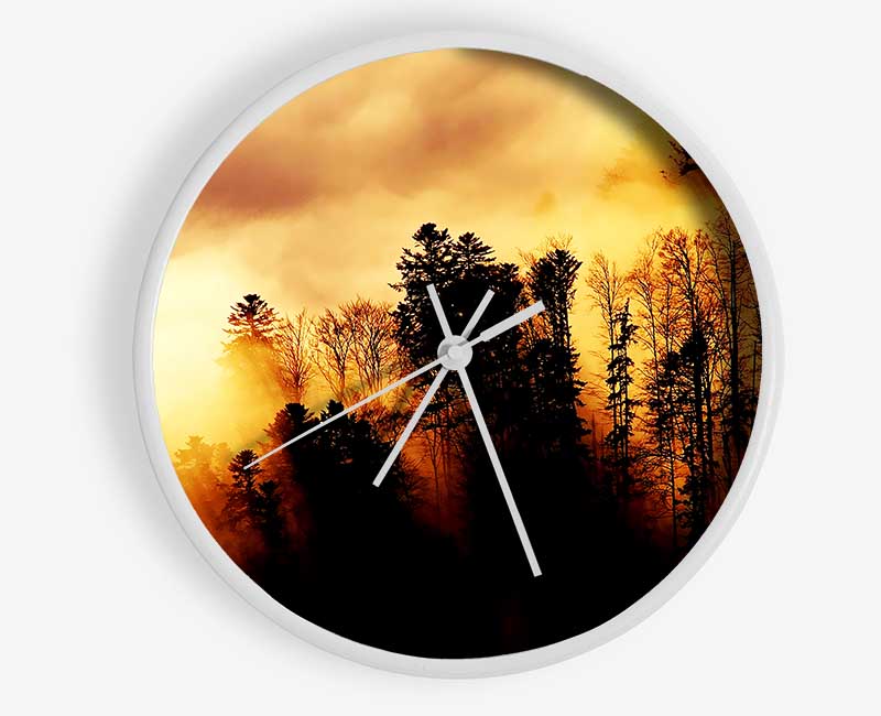 Heavens Golden Clouds Clock - Wallart-Direct UK