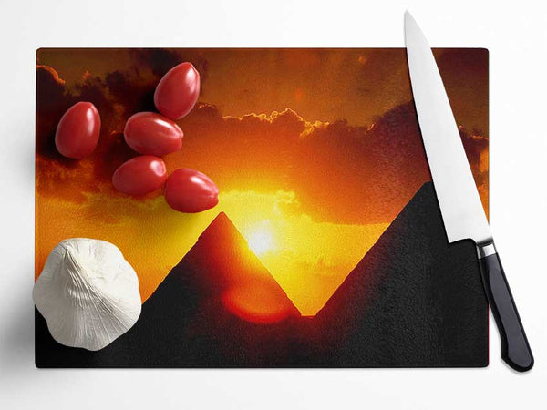 Pyramid Sunrise Glass Chopping Board