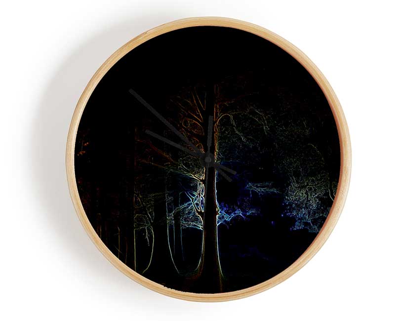 Neon Forrest Clock - Wallart-Direct UK