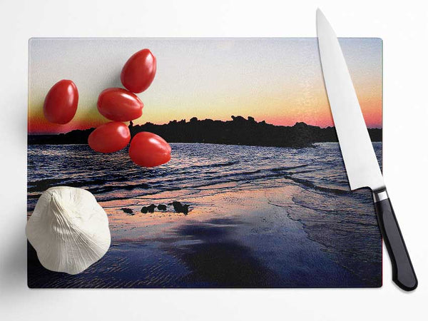 Along The Coast Glass Chopping Board