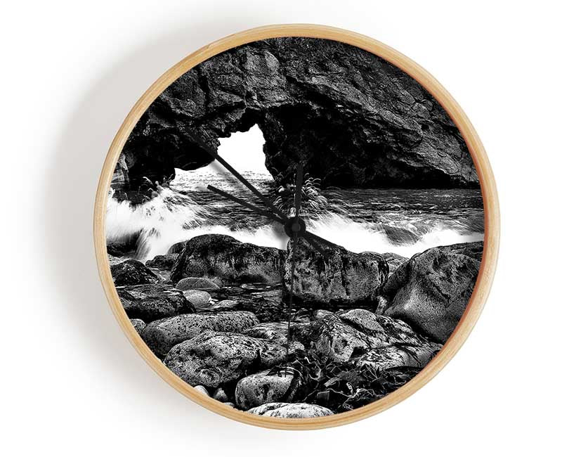 Oceans Gateway B n W Clock - Wallart-Direct UK