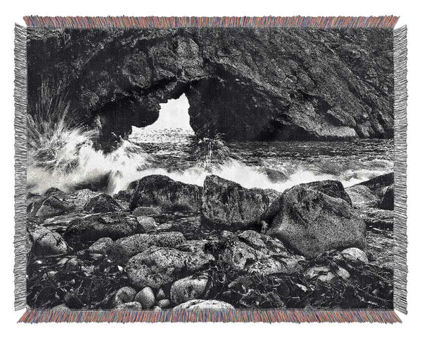 Oceans Gateway B n W Woven Blanket