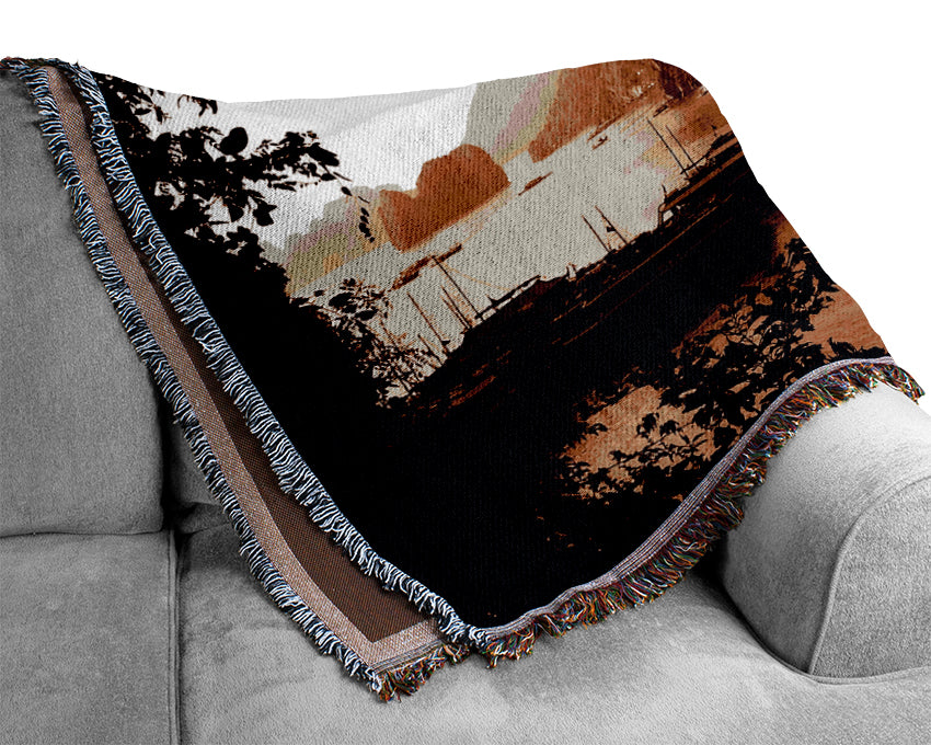 Paradise Beyond Sepia Woven Blanket