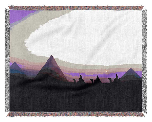 Egyptian Pyramids At First Light Woven Blanket