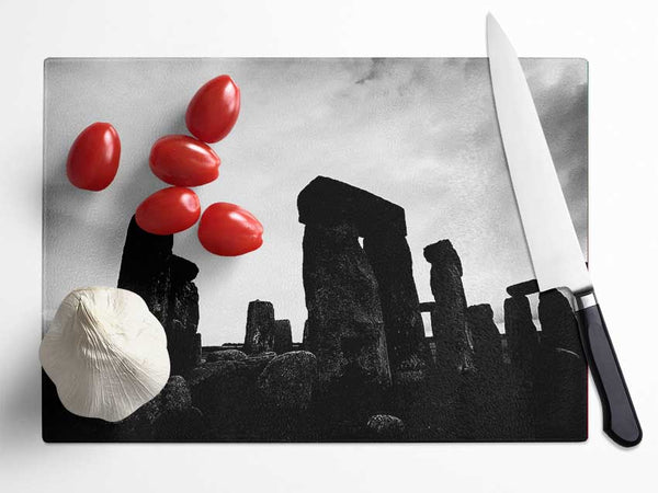 Stonehenge B n W Glass Chopping Board