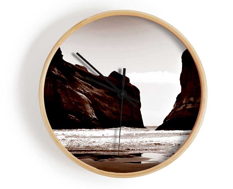 The Doorway To The Ocean Brown Clock - Wallart-Direct UK