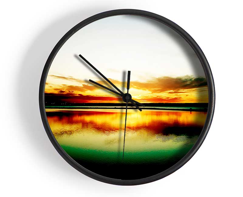 Green Ocean Sun Clock - Wallart-Direct UK