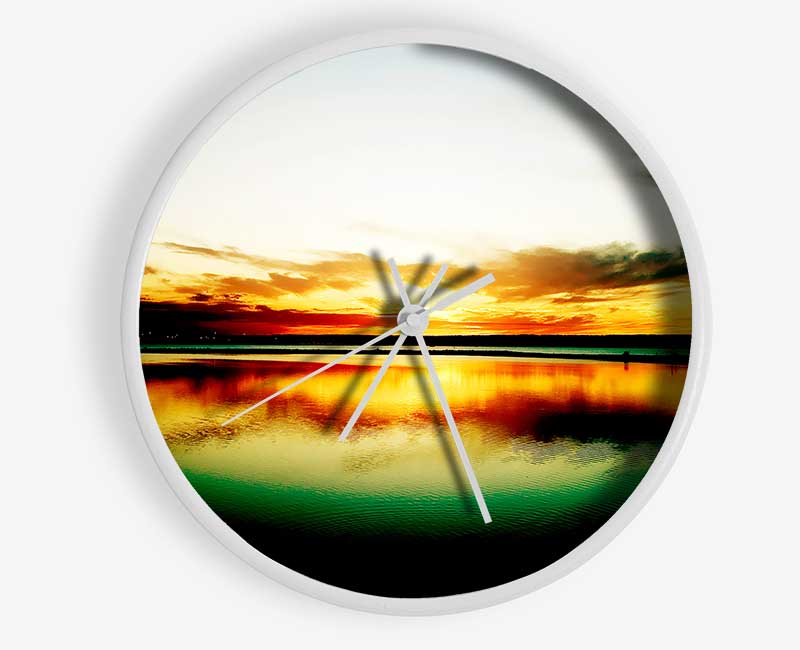 Green Ocean Sun Clock - Wallart-Direct UK