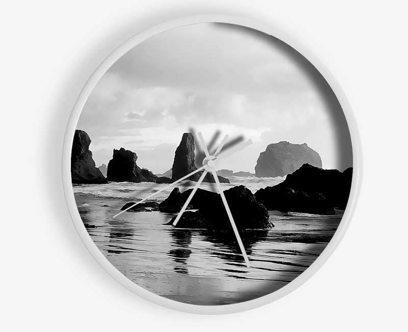 The Oceans Architect B n W Clock - Wallart-Direct UK