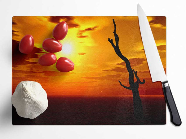 Tree Of The Desert Sun Glass Chopping Board