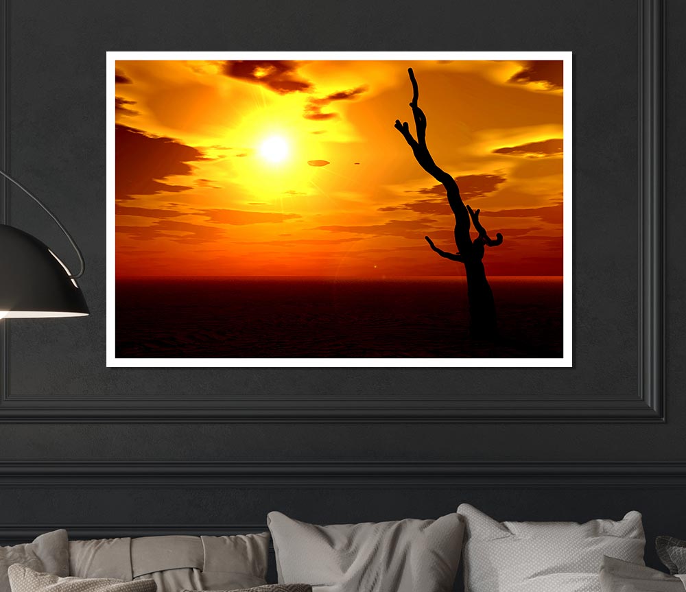 Tree Of The Desert Sun Print Poster Wall Art