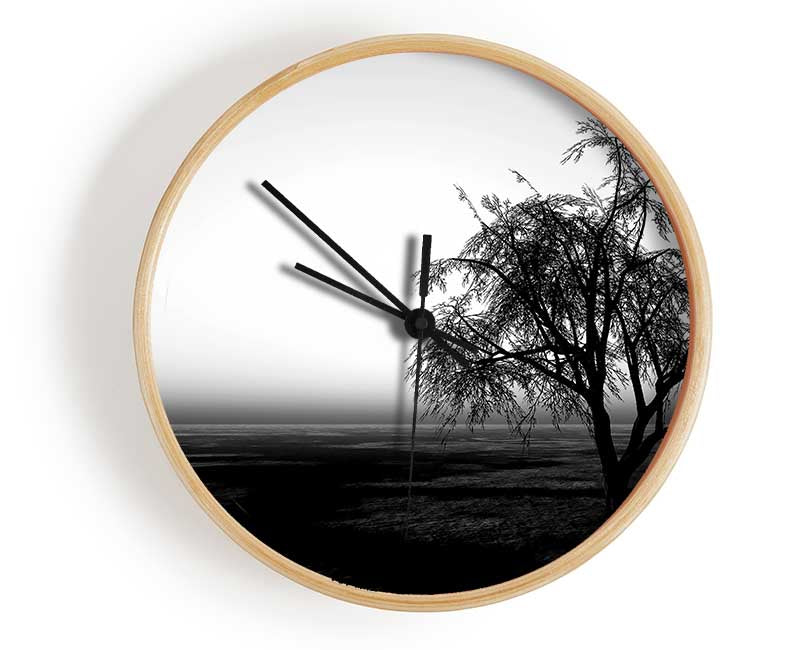 The Way The Wind Blows B n W Clock - Wallart-Direct UK