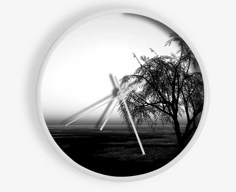 The Way The Wind Blows B n W Clock - Wallart-Direct UK