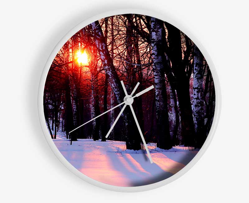 Winter Woodland Sun Clock - Wallart-Direct UK