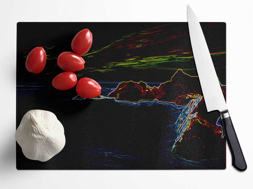 Neon Harbour Glass Chopping Board