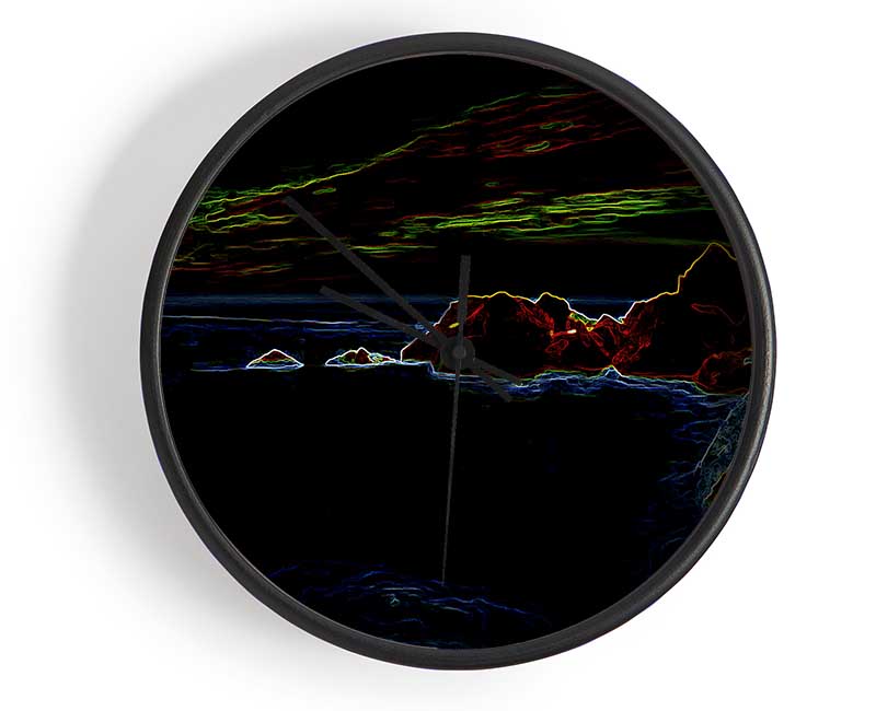 Neon Harbour Clock - Wallart-Direct UK