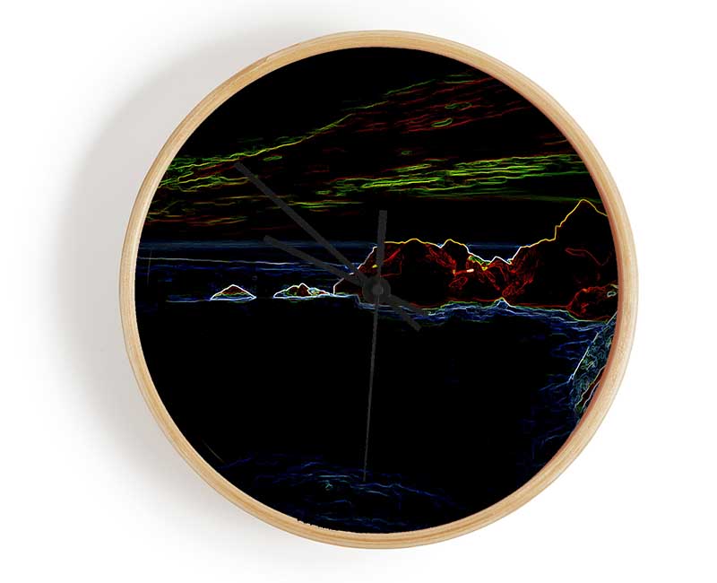 Neon Harbour Clock - Wallart-Direct UK