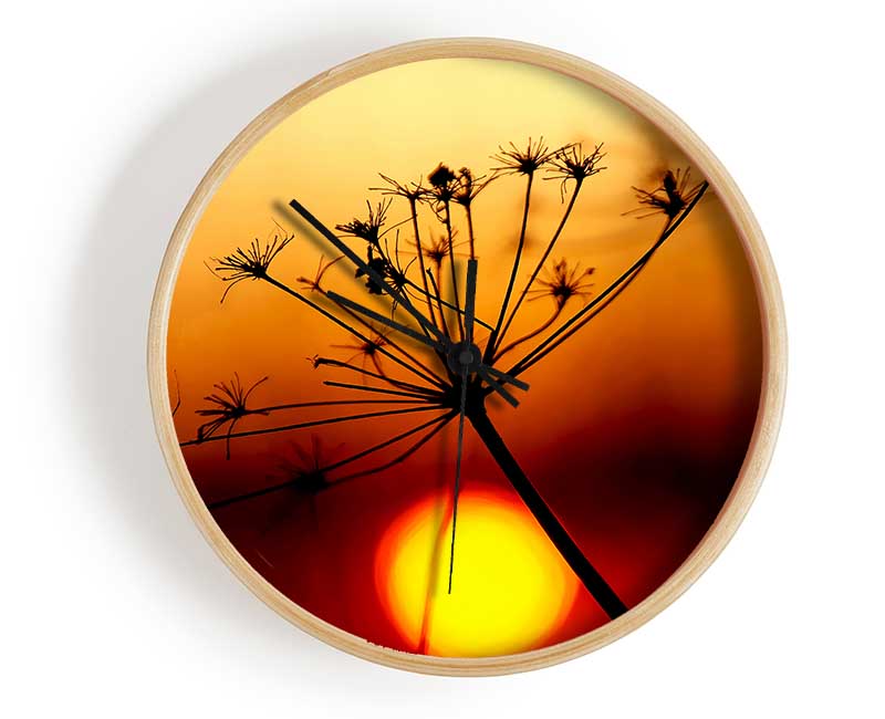 Sunset Through The Reeds Clock - Wallart-Direct UK