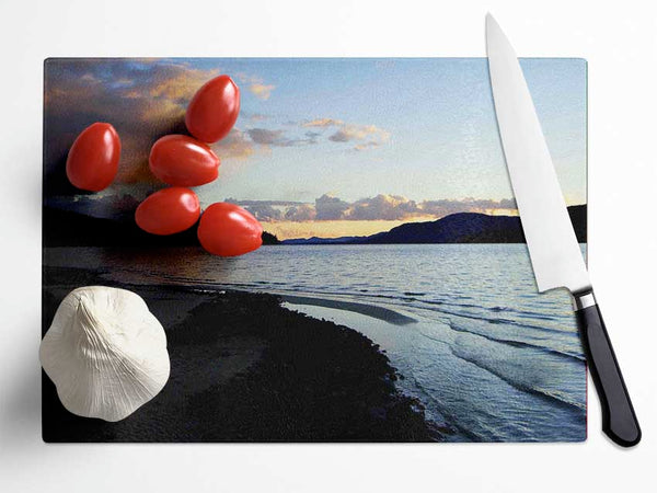 The Ocean At Dusk Glass Chopping Board